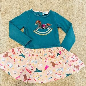 Mini Boden Sequin Rocking Horse Dress 6-7Y 122cm
